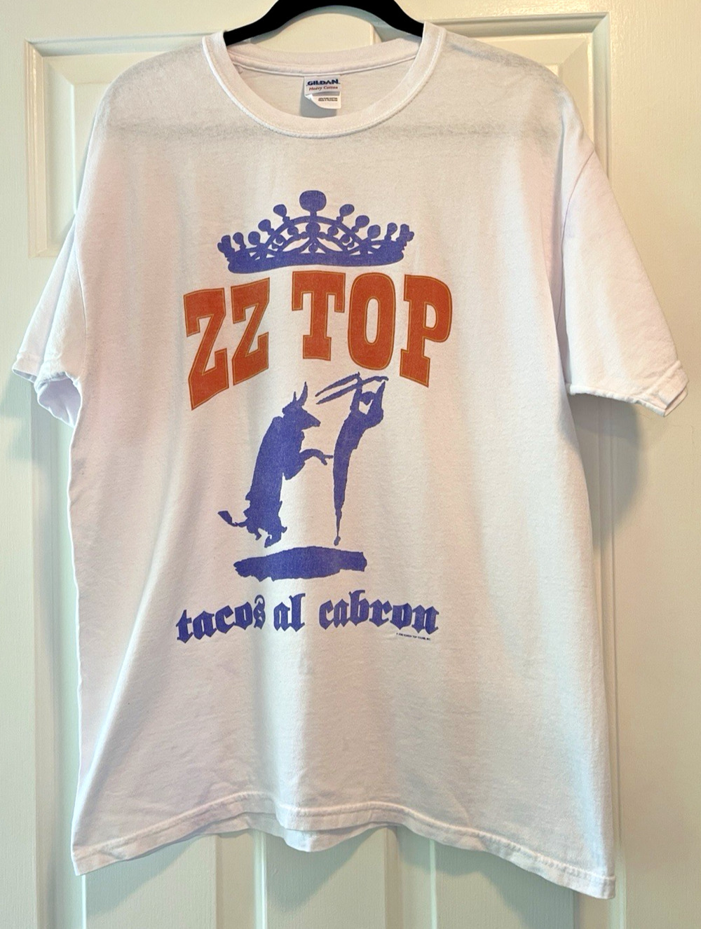 Vintage ZZ Top T-Shirt L 2006 White Tacos Al Cabron Billy Gibbons Design **READ